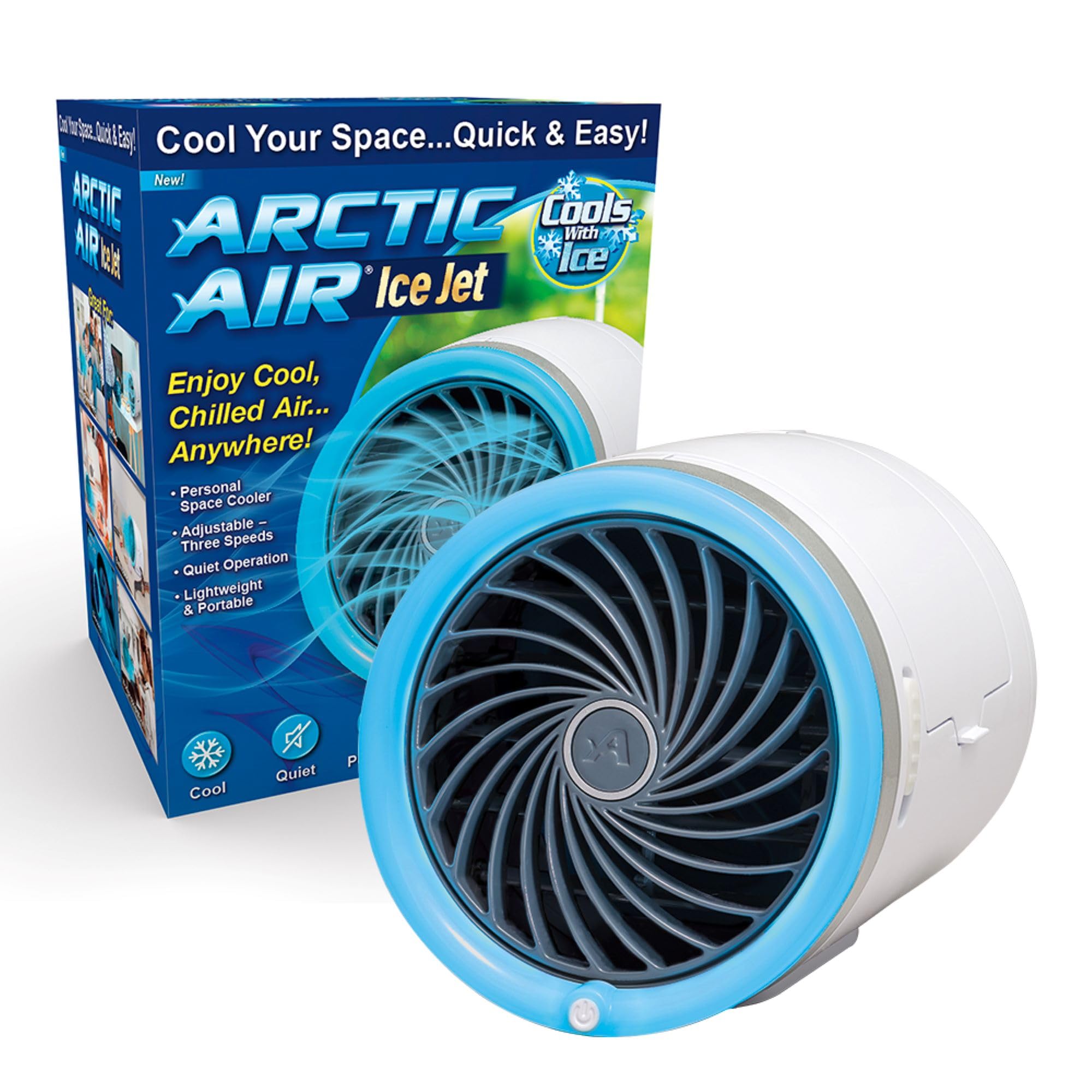 Arctic Air Ice Jet Personal Air Cooler, 3-Speed Room Cooler with ...